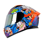 Casco Shaft 582Sp Evo The Cowardly Camaleon Azul Visor Iridium Dorado